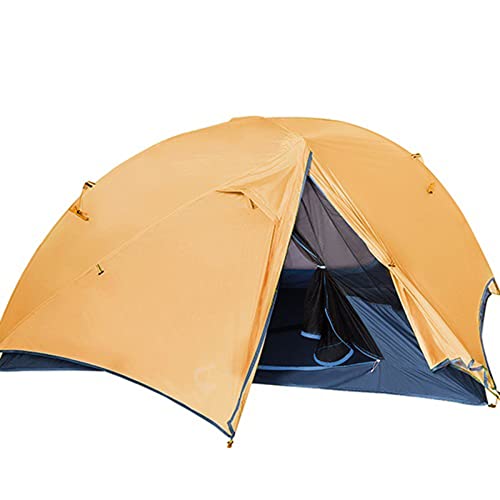 ZXSXDSAX Zelte 2 Person Ultraleichtes Zelt 20D Nylon Silikonbeschichtete Gewebe wasserdichte Touristische Rucksackzelte im Freien Camping 1,47 kg(Yellow) von ZXSXDSAX