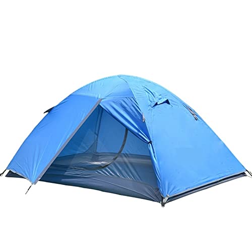 ZXSXDSAX Zelte New backpack type light camping tent Double layer glass Fiber waterproof portable travel tent with handbag(Blue) von ZXSXDSAX