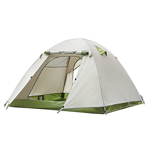 ZXSXDSAX Zelte Outdoor Zelt Camping Zelt Aluminiumlegierung Tragbare 3-4 Person Doppelschicht Picknick Lager Wanderzelt Sonnenschutz Regenschutz(Double) von ZXSXDSAX