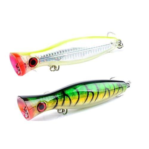 2PCS 40.3g Angellocher, Schwimmende Loder Popper Köder Topwater Angellocher Große Popper Angellocher Salzwasser Angeln Künstliche Harte Loder Bass Thunfisch Popper Loder für Bass, Pike (Gelb + Grün) 2PCS 40.3g Angellocher, Schwimmende Loder Popper Köder Topwater Angellocher Große Popper Angellocher Salzwasser Angeln Künstliche Harte Loder Bass Thunfisch Popper Loder für Bass, Pike (Gelb + Grün) von ZXYZLJJD