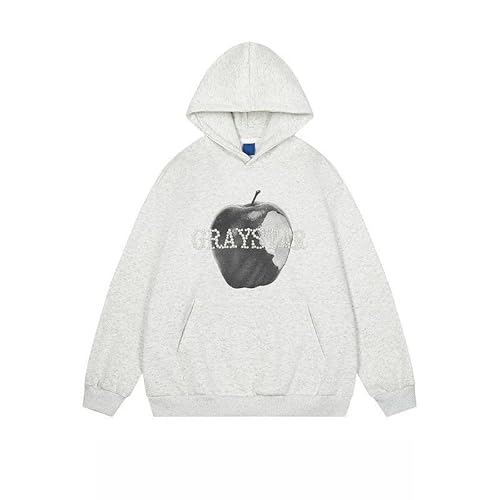 ZXZUCVE 24ss Europäischer Und Amerikanischer Stil Brief Heißer Diamant Grauer Hoodie Für Männer Und Frauen Auf Der Straße, Lose Und Nische Kapuze Und Samt Jacke Trend-color01||S von ZXZUCVE