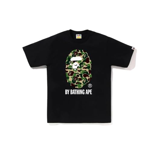 ZXZUCVE 24ss Modische Paar Casual Sommer Wear Bap Trendy Camouflage Kurzärmelige Hochwertige Baumwolle T-Shirt 230G Doppelgarn Baumwolle-color03||XL von ZXZUCVE