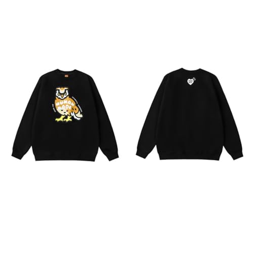 ZXZUCVE Casual Mode Cartoon Eule Ente Eisbär Tiger Gedruckt Samt Rundhals Hoodie Für Männer Und Frauen Paar High Street Hoodie-color10||M von ZXZUCVE