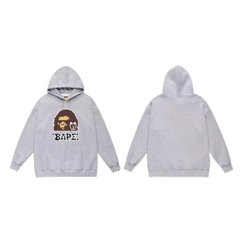 ZXZUCVE Herbst Und Winter BAP Kapuze Affenkopf Gedruckt Wolle Hoodie Männer Und Frauen Große Größe Plüsch Paar Casual Jacke-color07||XXL von ZXZUCVE