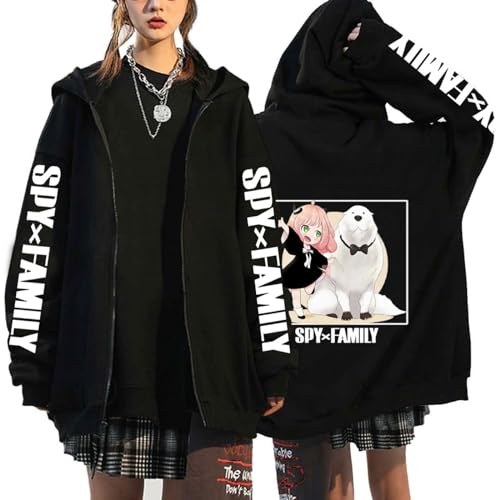 ZXZUCVE Kinder Hoodie Mädchen Tops Anime Frühling Herbst Freizeit Langarm Sweatshirt Kleinkind Mantel Anya Spy X Familie Print Kleidung-color01||L von ZXZUCVE