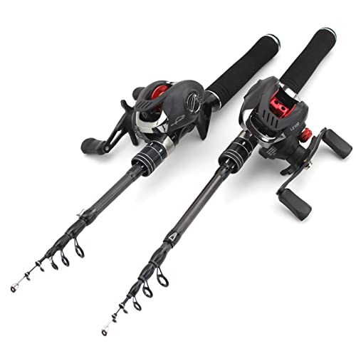 ZYDYG Tragbare Teleskop-Angelrute und Wurfrad Set, Carbon-Ruten-Set Köder 1-5g 1.5M 1.8M 1.9M, Spinnfischen, Baitcasting, Fischrute und Rolle Combo, Rechtshänder-Scroll, 150 cm ZYDYG Tragbare Teleskop-Angelrute und Wurfrad Set, Carbon-Ruten-Set Köder 1-5g 1.5M 1.8M 1.9M, Spinnfischen, Baitcasting, Fischrute und Rolle Combo, Rechtshänder-Scroll, 150 cm von ZYDYG