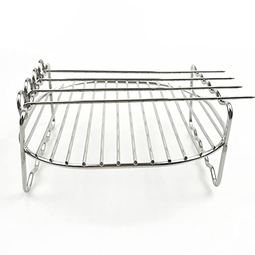 ZYKEJJDDAK Backblech Spieße Air Edelstahl Halter BBQ Rack Doppelschicht Grill von ZYKEJJDDAK