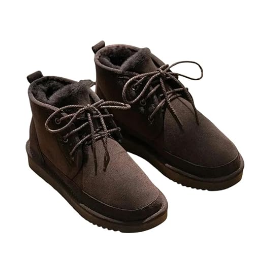 ZYLXDM Schneestiefel Frauen Schneestiefel Frauenstiefel Warme Wolle Winter -Knöchelstiefel Mode Casual Schuhe-Schokolade-36 von ZYLXDM