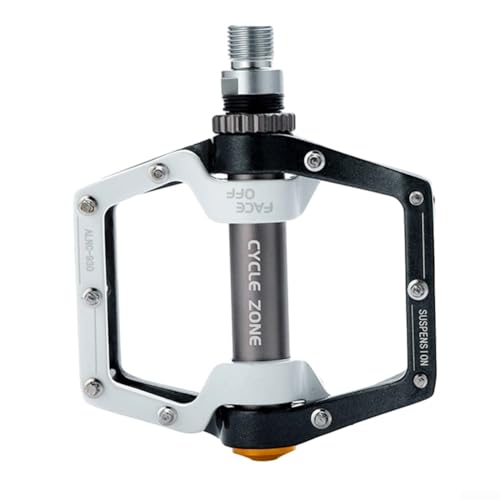 Fahrradpedal aus Aluminiumlegierung, hohles Design, abgedichtete DU-Kugellager, komfortables Fahren (schwarz und weiß) von ZYNCUE