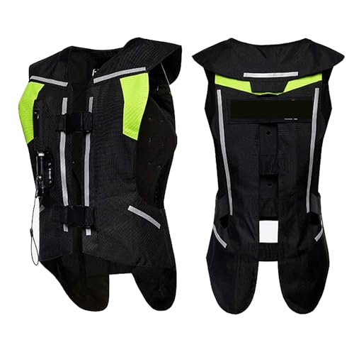 Airbag-Weste Für Den Reitsport, Leichte Airbag-Weste, Airbag Weste Motorrad Fahrrad Airbag Mit Reflektierendem Streifen Jahreszeiten Unisex Radweste Zum Schutz Von Rücken, Taille A,XL von ZYREHAW