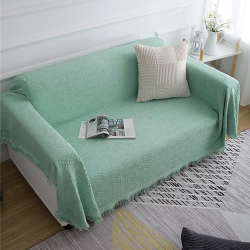 Dekorativer Sofaüberwurf Mit Quasten, Natürliche Baumwolle, Überwurfdecken Für Sofa Couch Bezug Couchdecke Überwurf Sesselüberwurf Für Couch, Sofa Und Bett A5,180 * 380cm von ZYREHAW