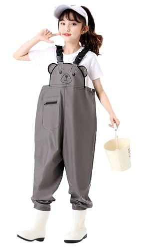 Outdoor Angeln Jagd Kinder Wader Hosen Wathose Kinder Wasserdicht Mit Stiefel Atmungsaktive PVC-Wathose Mit Stiefeln Im Elastischen Taillendesign Für Teenager Von 2 Bis 15 Jahren I,34 von ZYREHAW