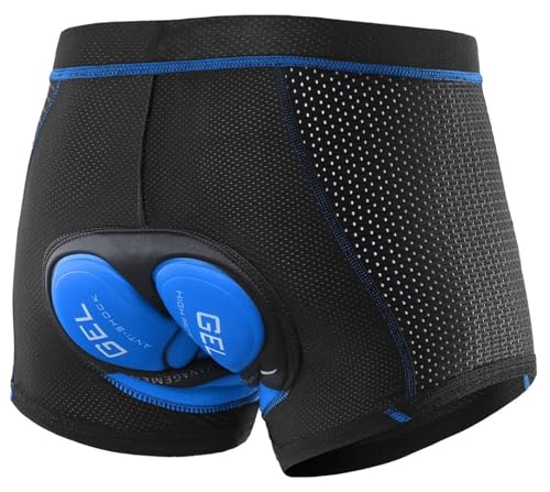 Radlerhose Herren Atmungsaktive Radfahren Shorts Radfahren Unterwäsche Fahrradhose Herren Gepolstert 5D Gel Pad Stoßfest Fahrrad Unterhose MTB Rennrad Unterwäsche B,XXL von ZYREHAW