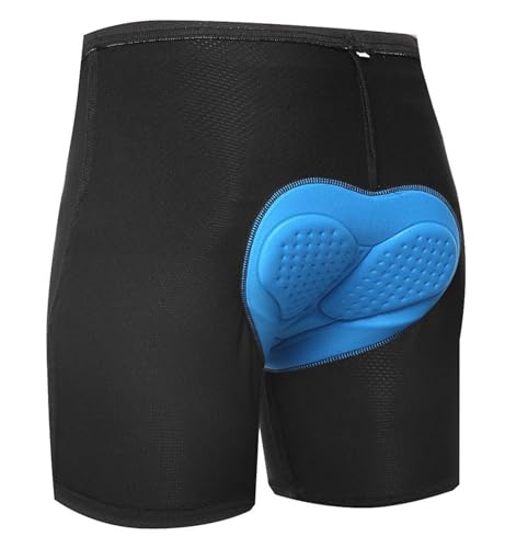 Radlerhose Herren Fahrradbekleidung Fahrradunterwäsche Herren Fahrrad Atmungsaktiv Schnelltrocknend Silikonkissen Fahrradhose Herren Gepolstert Radhose Herren B,3XL von ZYREHAW