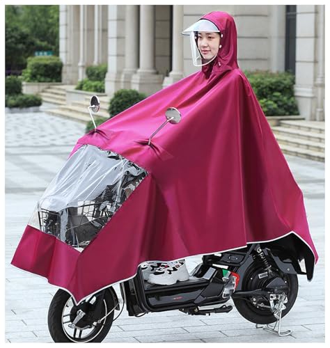 wasserdichte Regen Poncho Fahrrad Regen Capes Radfahren Regen Cape Poncho Kapuze Winddicht Mobility Scooter Cover Fahrrad Regenschutz Regenponcho Herren Für Camping A,6XL von ZYREHAW