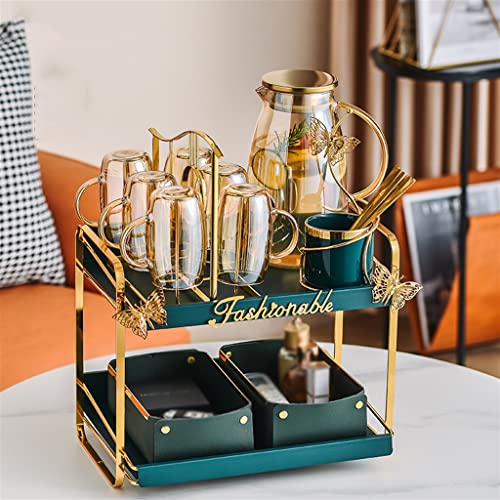 ZYSKABQ Wasserutensilien kaltes Wasserkocher Set Wohnzimmerglas mit Wasserbecher Nordic Family Hospitality Tea Tasse Tee Set Aufbewahrung (Farbe: A, Größe: 6-Tassen-Set) Octopus feet von ZYSKABQ