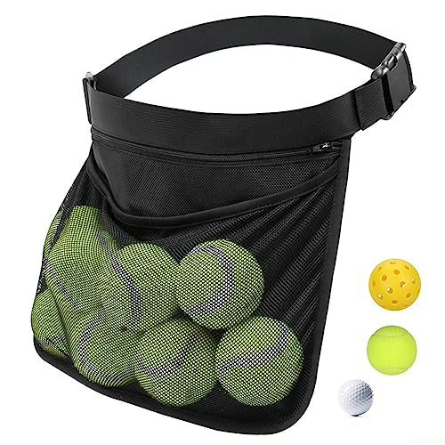ZYWUOY Tischtennisball Tasche, Tennisball Halter Einstellbare Pickleball Mesh Taille Hip Ball Tasche Pouch Carrier ZYWUOY Tischtennisball Tasche, Tennisball Halter Einstellbare Pickleball Mesh Taille Hip Ball Tasche Pouch Carrier von ZYWUOY