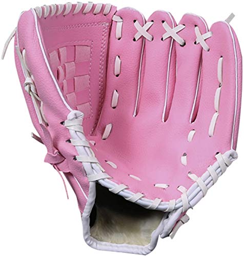 ZYYRSS Baseball-Handschuh für Kinder/Jugendliche/Erwachsene, Softball-Handschuhe, Sport-Schlaghandschuhe PU-Leder-Handschuh für die Linke Hand, Wurf für die rechte Hand (Rosa, 10,5 Zoll) von ZYYRSS