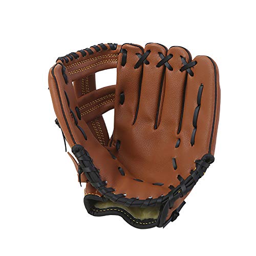 ZYYRSS Baseballhandschuh Sportschlaghandschuhe mit weichen, soliden PU-Lederverdickungskrügen Softballhandschuhe 12,5 Zoll für Jugendliche Erwachsene Linkshänder Handschuh von ZYYRSS