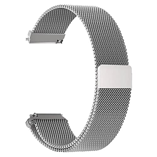ZZDH Uhrenarmband Mesh Gewebte Edelstahl Uhrenarmband Mesh Loop Ersatzband Schnellspanner Watch Strap Magnetische Verschluss (Color : Silver, Size : 23mm) von ZZDH