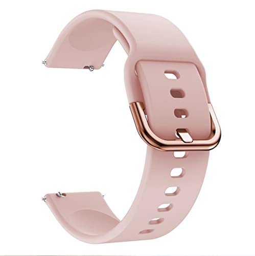 ZZDH Weiche Silikon Ersatz Uhrenarmband Schnellverschluss Smart Watch Armband 18mm 20mm 22mm for Herren Damen (Band Color : Pink, Band Width : 20mm) von ZZDH