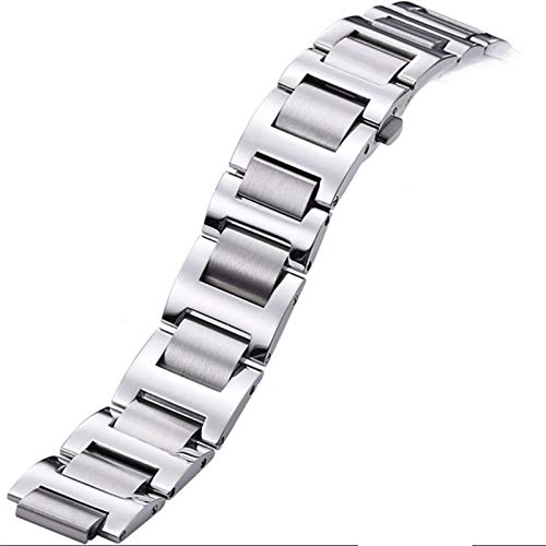 ZZDH uhrenarmband Edelstahl 14mm 18mm 20mm hochwertiger Edelstahlband Strap-Handgelenkband (Band Color : Silver, Band Width : 14mm) von ZZDH