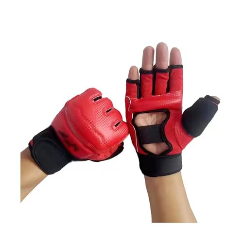 ZZTWER 1 Paar Leder-Kickbox-Handschuhe, langlebige Muay-Thai-Handschuhe, professionelle Trainingshandschuhe für Boxen, Kickboxen, Muay Thai und MMA von ZZTWER