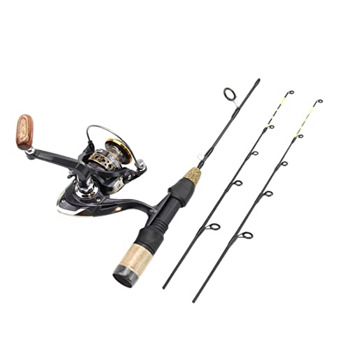 Angelrute Angelrute 60 cm 2 Spitzen Rutenrolle Combos Winter Eis Angelrute Angelrolle Set Rute Pole Tackle Carbon Pole Eisangelrute Angelausrüstung (Angelrute und Rolle) von ZZXGIUFJGIRUJGR