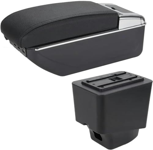 ZZXYSM Auto Armlehne Box Kompatibel Für R/enault Für C/aptur Zweischichtige Armlehne PU-Leder Mittelkonsole Aufbewahrungsbox,A2 Black Line 7usb10 von ZZXYSM
