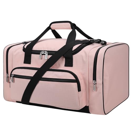 Sporttasche Reisetasche Fitness Tasche mit Schultergurt Wochenendtasche für Damen und Herren (Rosa, 40L) von ZZY