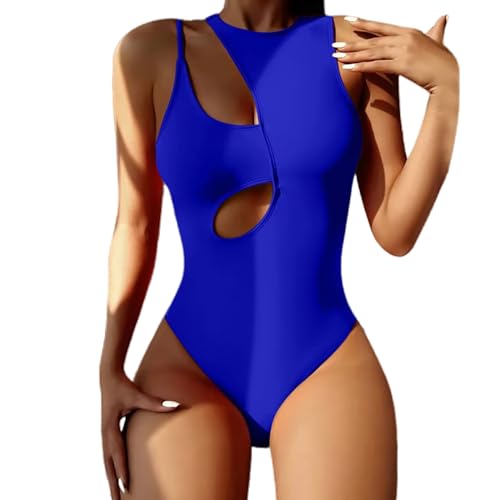 ZZZOLX Bikini Damen Set Hochhals Badebekleidung Frauen EIN Stück Badeanzug Weiblicher Hohlauslöser Badeanzug Sommer Beach Treuung Up Monokini Schwimmbad-r-m von ZZZOLX