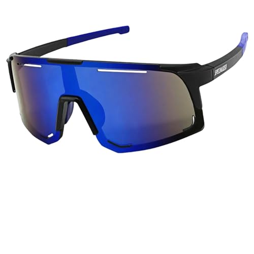ZZZOLX Sonnenbrille Herren Radfahren Sonnenbrille Männer Frauen Mountainbike Rennrad Brille Radfahren Outdoor Sport Brille Wandern Goggles.-Schwarz Blau-Multi von ZZZOLX