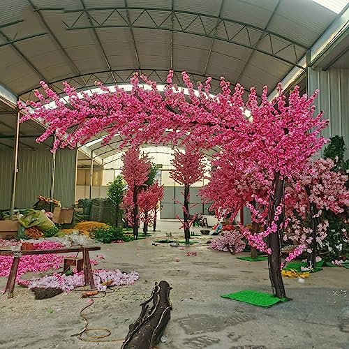 ZZZTSM Künstlicher Kirschblütenbaum, große rosa Simulationspflanze, Wunschbaum, handgefertigte Seidenblume für Büro, Schlafzimmer, Wohnzimmer, Party, DIY, Hochzeitsdekoration, 1,5 x 1 m von ZZZTSM