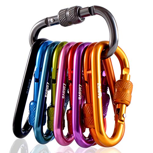 Neu Mini Schlüsselanhänger Karabiner, Zalava 6cm Karabiner mit Schraubverschluss Mehrfunktionale Karabinerhaken für Camping, Angeln, Wandern Oder Reisen (10 Farben) von Zalava