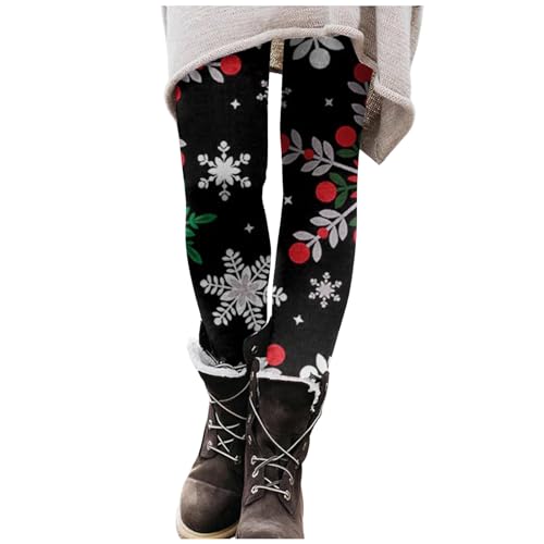 Zannycn Damen Weihnachtsleggings Thermo High Waist Leggings Strumpfhose Mit Muster Festlich Weihnachtshose Stretch Sport Fitnesshose Freizeithosen Elegante Druck Trainingshose Laufhose von Zannycn