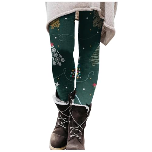 Zannycn Leggings Damen Weihnachts Thermo Festlich Strumpfhose Mit Muster High Waist Weihnachtsleggings Weihnachtshose Druck Elegante Freizeithosen Trainingshose Warme Sport Laufhose Fitnesshose von Zannycn