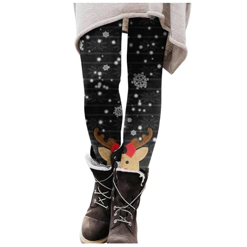 Zannycn Leggings Damen Weihnachts Thermo High Waist Strumpfhose Festlich Mit Muster Weihnachtshose Weihnachtsleggings Stretch Elegante Laufhose Trainingshose Druck Warme Fitnesshose Freizeithosen von Zannycn