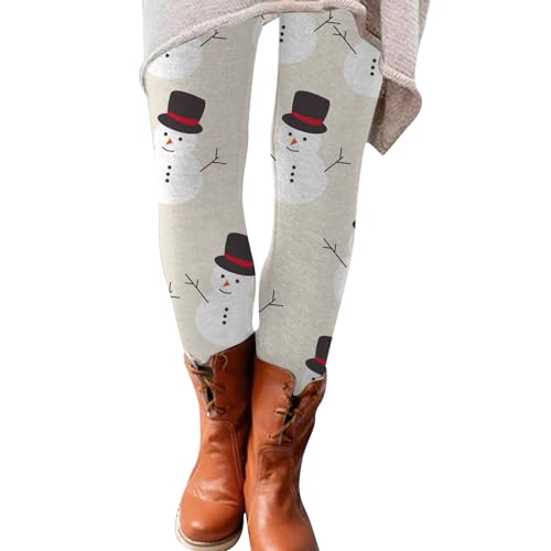 Zannycn Weihnachten Damen Leggings Mit Muster Festlich Strumpfhose Thermo High Waist Weihnachtshose Weihnachtsleggings Elegante Druck Freizeithosen Trainingshose Sport Warme Laufhose Fitnesshose von Zannycn