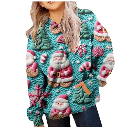 Zannycn Weihnachten Hoodie Mädchen Ugly Christmas Pullover Festlich Weihnachtsshirt Mit Kapuze Kapuzenpullover Lustig Weihnachtspulli Weihnachtsmotiven Druck Weihnachtspullover Casual Oberteile von Zannycn