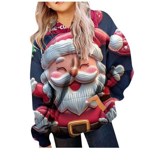 Zannycn Weihnachten Hoodie Mädchen Ugly Christmas Pullover Mit Kapuze Kapuzenpullover Festlich Weihnachtspullover Lustig Weihnachtsshirt Weihnachtsmotiven Druck Weihnachtspulli Casual Oberteile von Zannycn