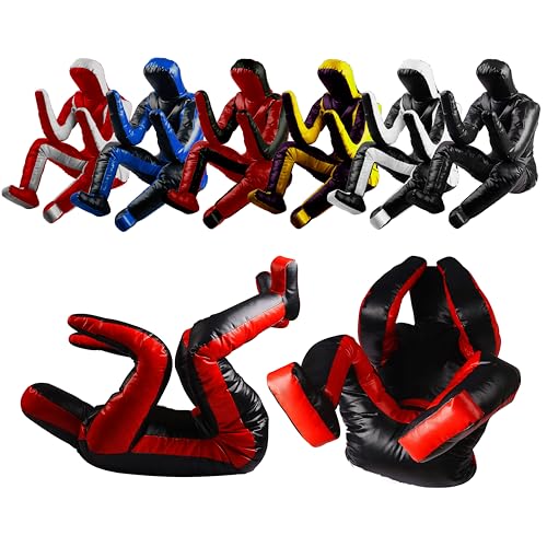 Zarb Sports MMA Grappling Dummy Boxsack Dummy BJJ Wrestling Dummy Sitzposition Brazilian Jiu Jitsu Submission Selbstverteidigung Vinyl ungefüllt (Rot Schwarz, 6 Fuß - 180 cm - unbefüllt) von Zarb Sports