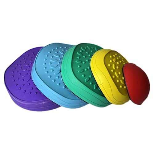 Zasdvn Balance-Trittsteine, stapelbare Trittsteine ​​ | 5 Stück rutschfeste Trittsteine ​​,Hindernisausgleichssteine, rutschfeste Textur, farbiges sensorisches Integrationstraining von Zasdvn