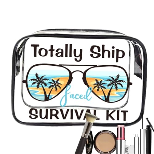 Zasdvn Strand-Kosmetiktasche für Damen, transparente Strand-Make-up-Taschen - Klare PVC-Kosmetikbeutel mit Reißverschluss | Beach Survival Kosmetiktaschen, wasserdichte Kulturtasche, von Zasdvn