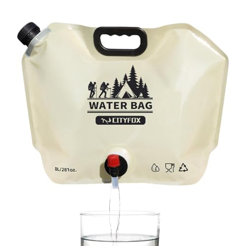 Zasdvn Zusammenklappbare Wasserbehältertasche, Faltbarer Wasserkanister | Wasserflasche in Lebensmittelqualität mit drehbarem Wasserhahn | 8L tragbare Wasserträger Camping Wasserbehälter Tasche für von Zasdvn