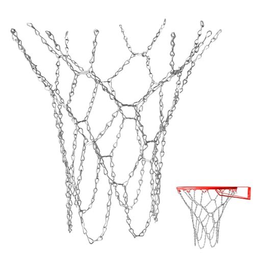 Zasvec Basketballnetz aus Metall mit Schnalle Basketball Netzkette Basketballnetz Ersatz Hooks Basketball Netze Metall Basketballnetz Basketballkette für Im Freien Basketballkorb, Wetterfest Zasvec Basketballnetz aus Metall mit Schnalle Basketball Netzkette Basketballnetz Ersatz Hooks Basketball Netze Metall Basketballnetz Basketballkette für Im Freien Basketballkorb, Wetterfest von Zasvec