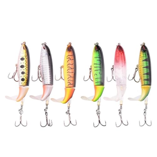 Zceplem Angelköder Spinner,Forellen-Spinnerköder | Bass Bait Spinner Baits - Fischköder Angelköder-Set, 6-teiliges Spinner-Köder-Angelgerät, Forellen-Zander-Barsch-Schwimmköder von Zceplem