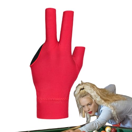 Zceplem Billardhandschuhe für Damen,Professionelle Poolhandschuhe Billard - DREI-Finger-Pool-Handschuhe Universal-Queue-Sporthandschuhe - Atmungsaktive elastische Billardhandschuhe, universelle von Zceplem