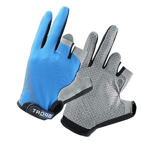 Zceplem Fahrrad-Handschuhe – rutschfest, atmungsaktiv, Angeln, Workout-Handschuhe, verstellbarer UV-Schutz, Touchscreen-Reithandschuhe für Männer und Frauen von Zceplem