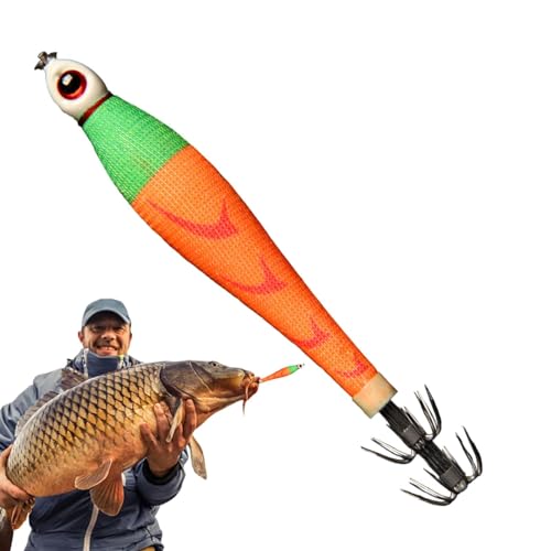 Zceplem Künstlicher Köder,Künstliche Angelköder - Glow Fishing Tintenfischköder | Leuchtender Tintenfischköder, Angelzubehör für Süßwasser, Salzwasser, Tiefseeangeln und Flachstrandangeln von Zceplem