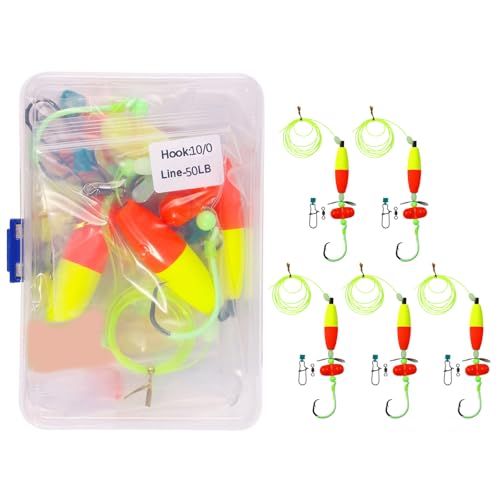 Zdprkqzvz 5 x Floater Catfishing Tackle Rigs Catfishing Equipment Fishing Bobbers Float Rigs 6/0 8/0 10/0 Haken von Zdprkqzvz